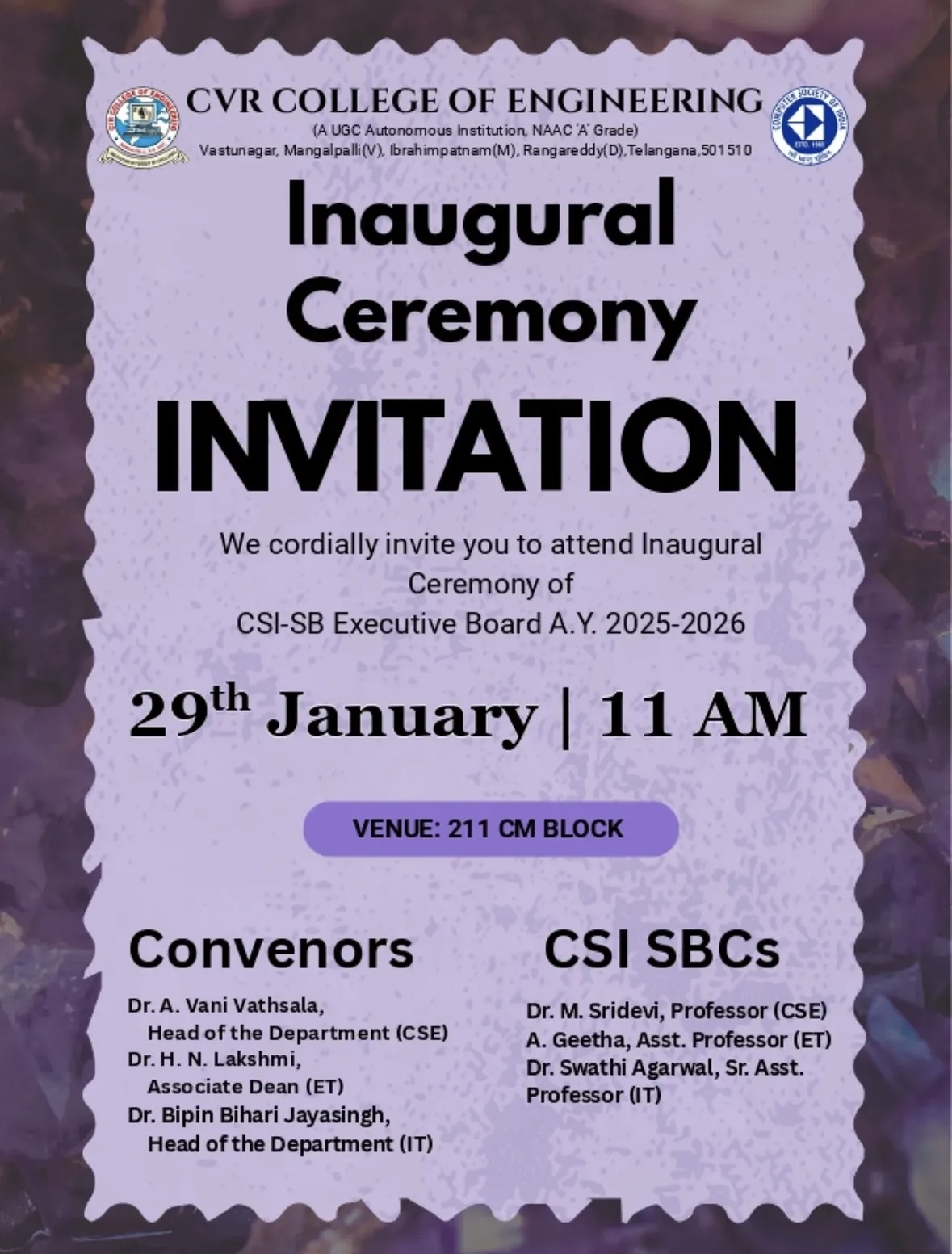 11th CSI Inaugural Ceremony